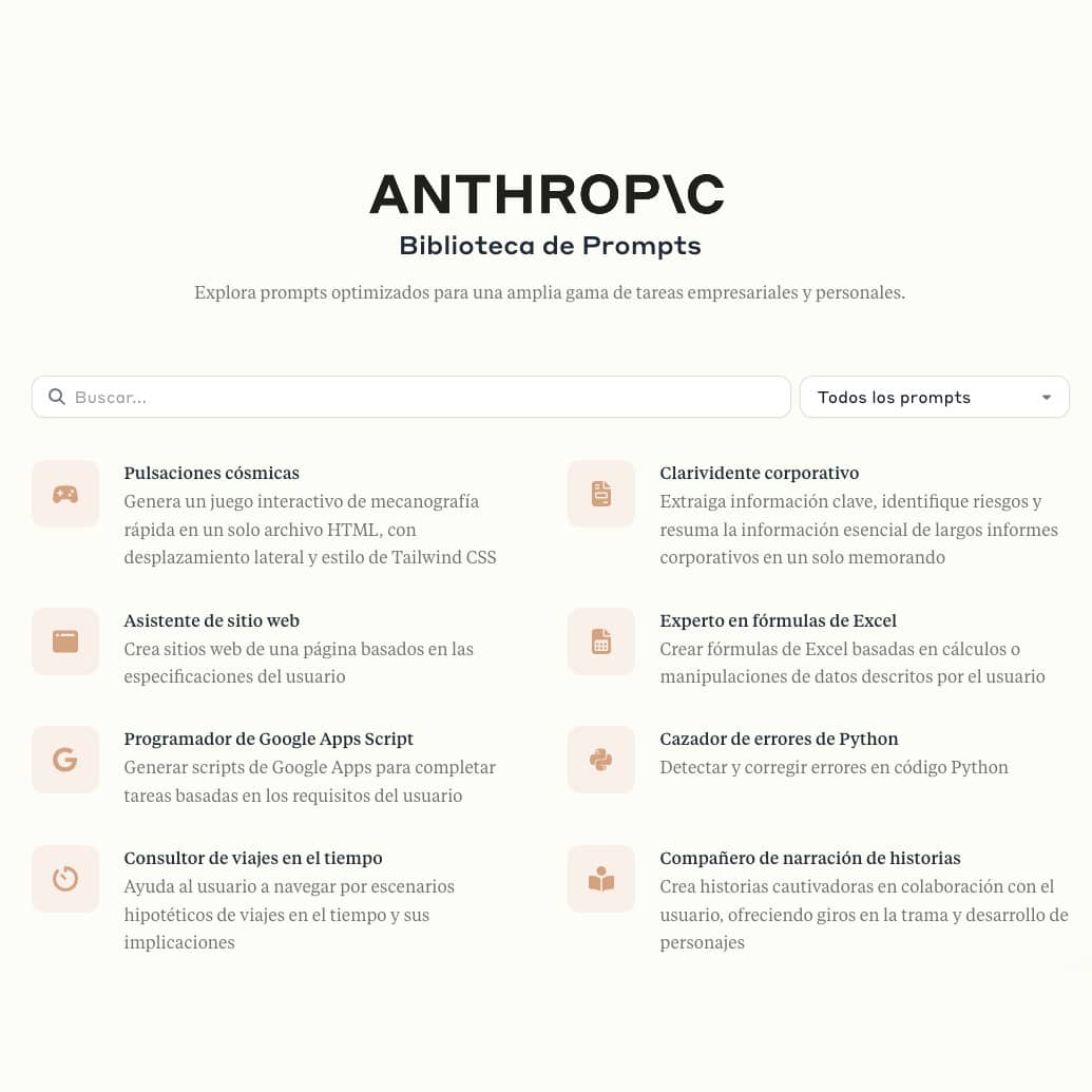 Biblioteca de prompts de Anthropic